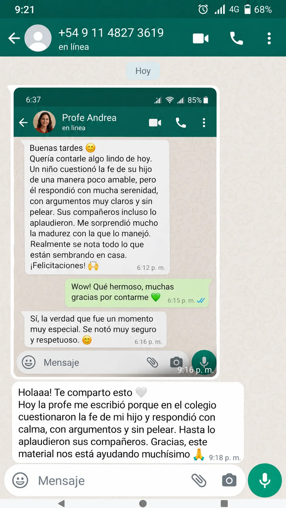 Testimonio de una familia por WhatsApp 2
