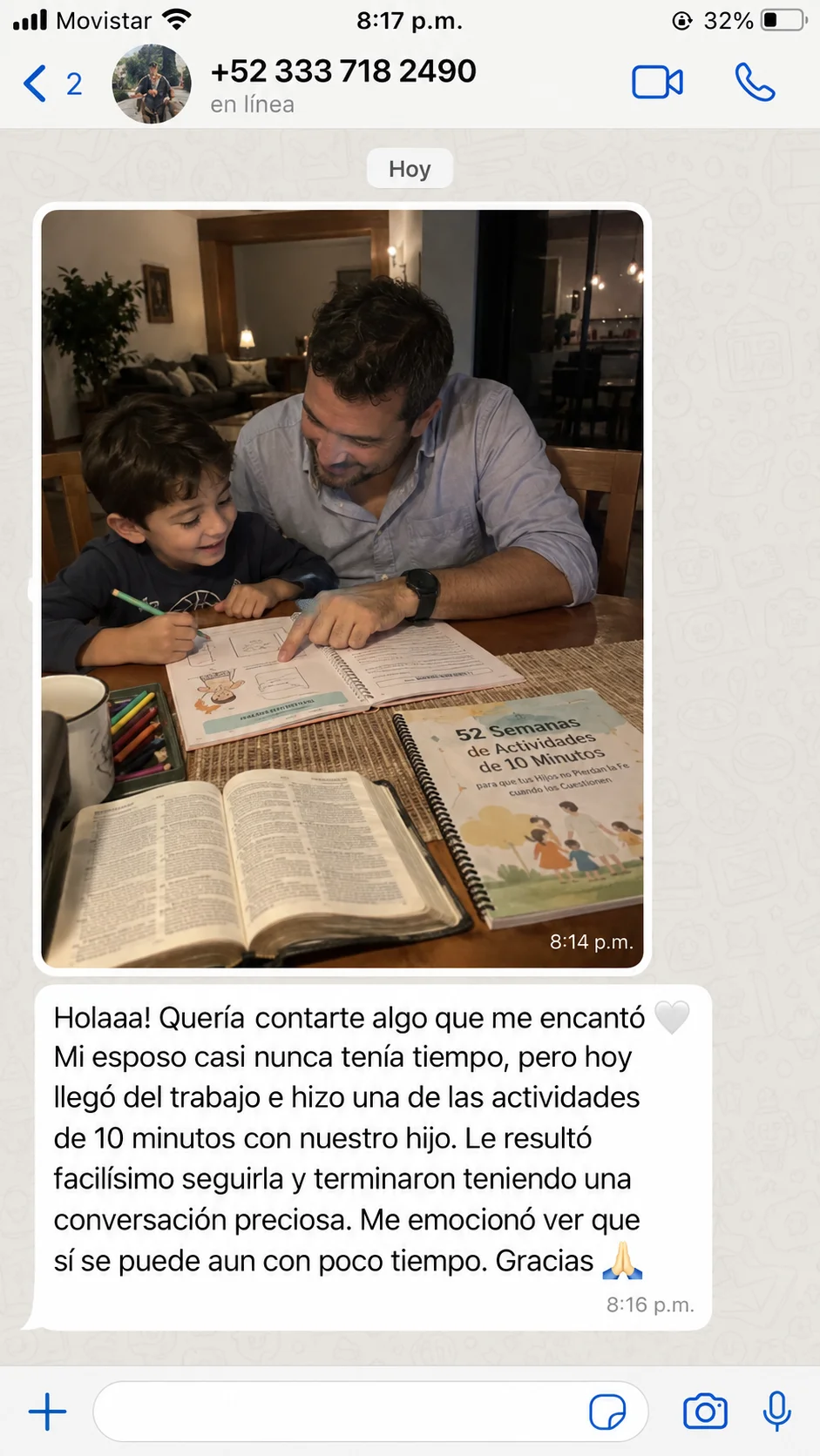 Testimonio de una familia por WhatsApp 1